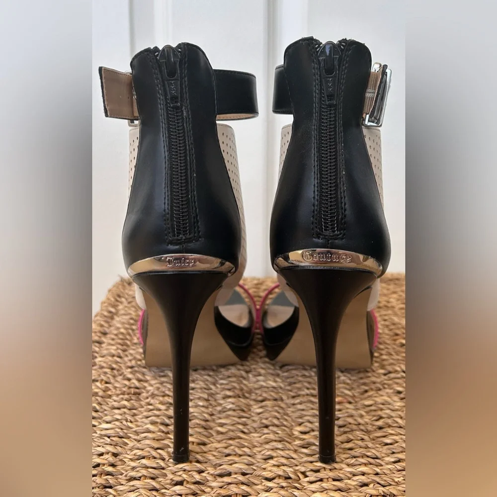 Juicy Couture Atarah Ice Heels‎ Ankle Strap Size 7.5M